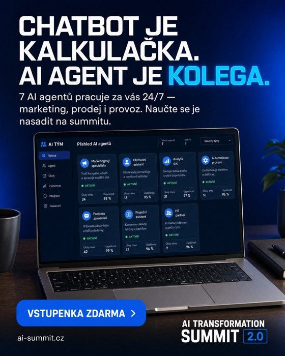 Ukázková reklama AI Summit: bold statement.