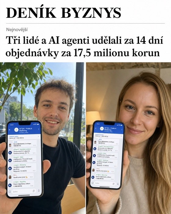 Ukázková reklama AI Summit: advertoriál ve stylu novin.