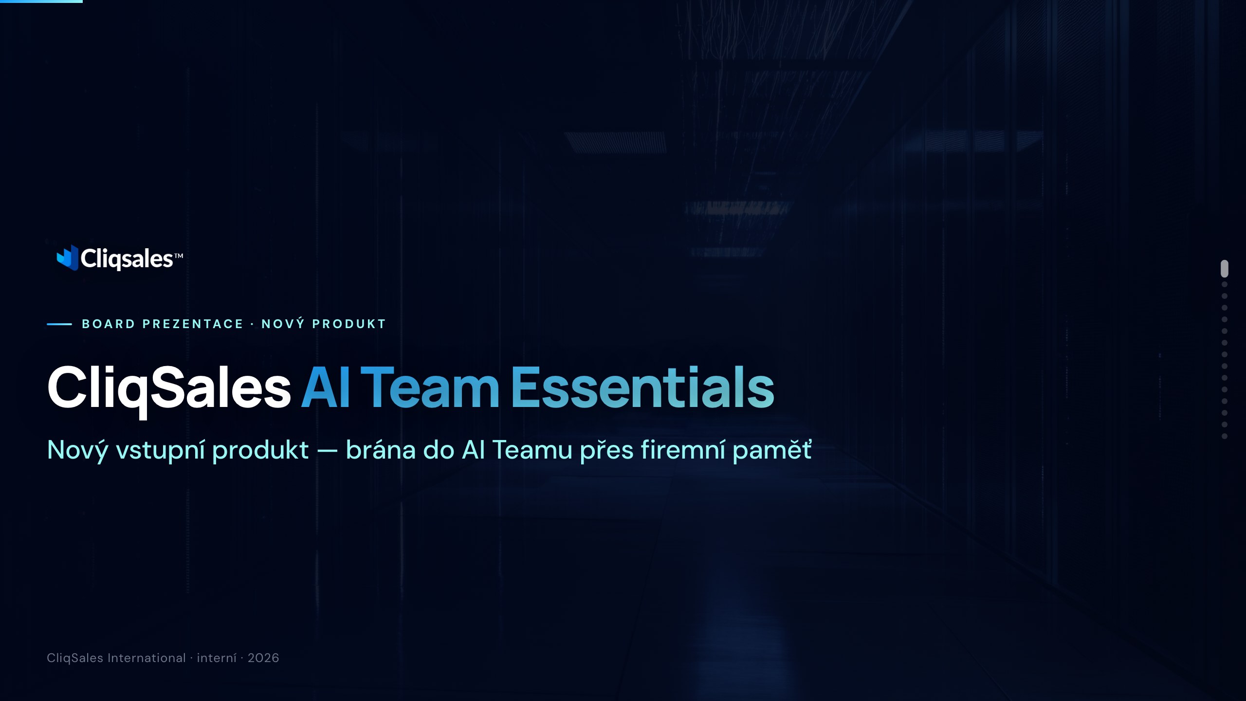 CliqSales AI Team Essentials — firemní paměť
