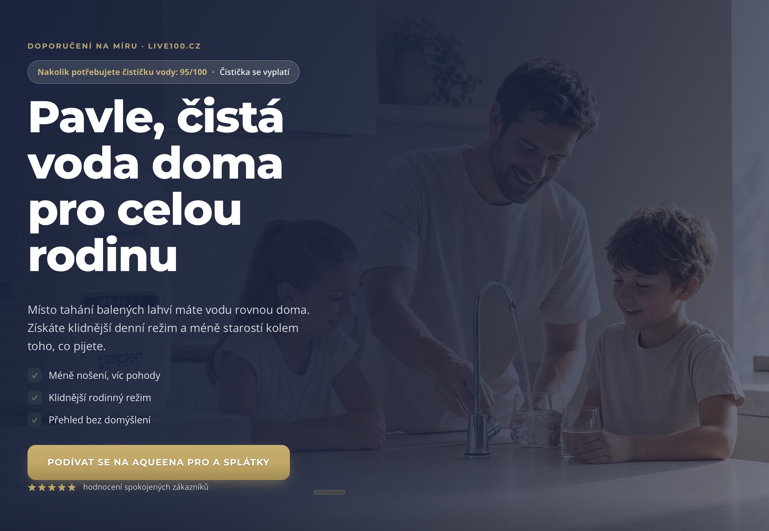Personalizovaná prodejní stránka na míru odpovědím.